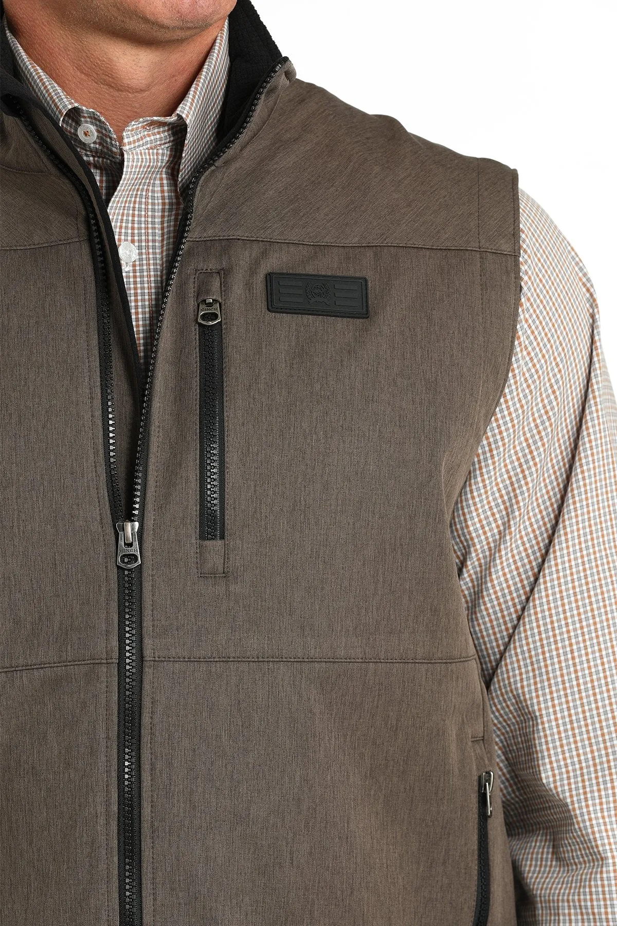 MEN'S CINCH BROWN SOFTSHELL VEST