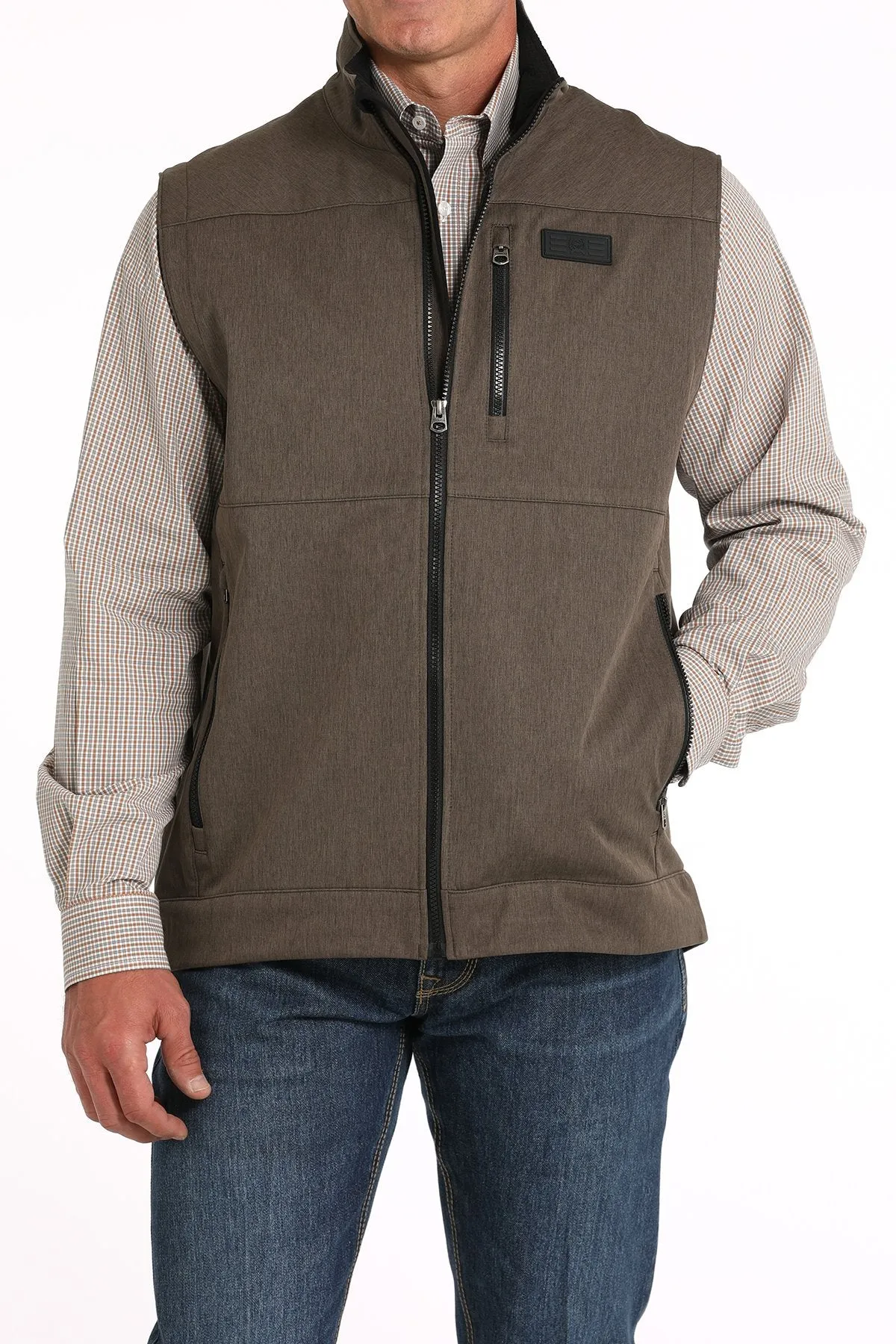 MEN'S CINCH BROWN SOFTSHELL VEST