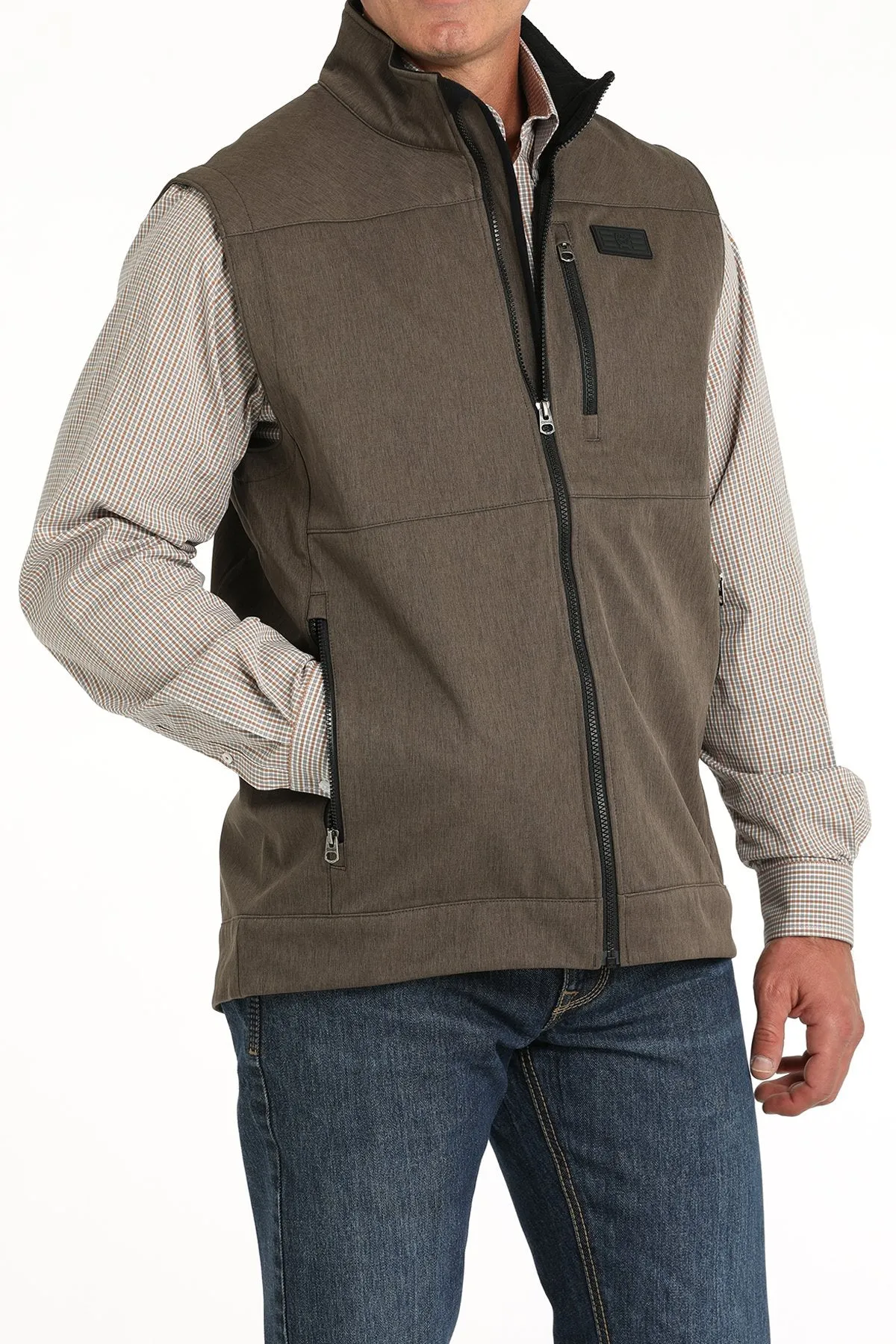 MEN'S CINCH BROWN SOFTSHELL VEST