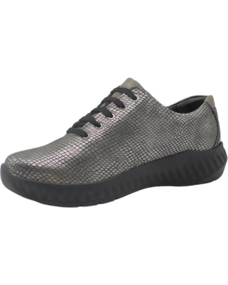 Mocasines SUAVE BY LEYLAND  de Mujer 3758 ZAPATO CORDONES Y CREMALLERA PLANTILLA EXTRAIBLE  NEGRO