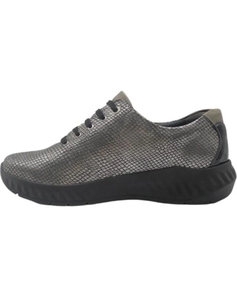 Mocasines SUAVE BY LEYLAND  de Mujer 3758 ZAPATO CORDONES Y CREMALLERA PLANTILLA EXTRAIBLE  NEGRO