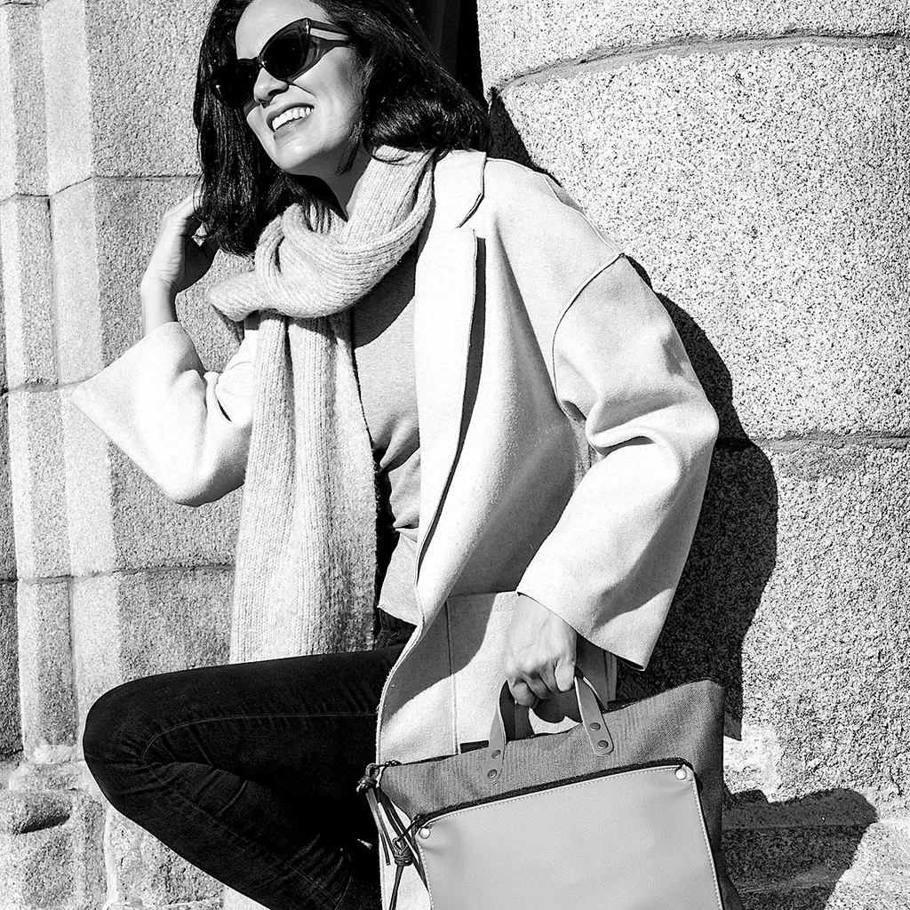 Mochila book holder cuadrada loneta