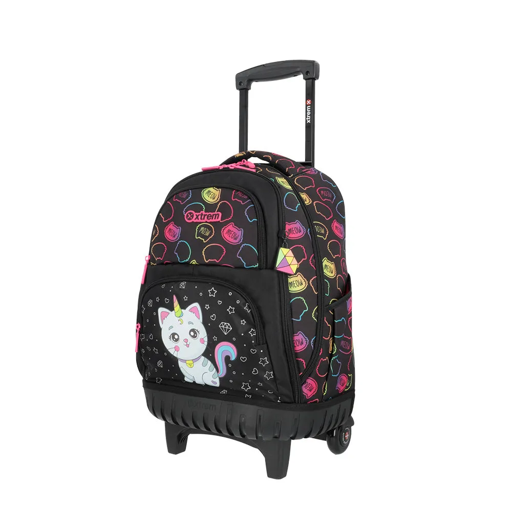 Mochila con ruedas Cross 2.0 negra gato