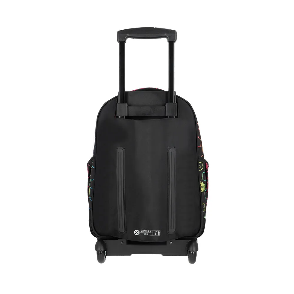 Mochila con ruedas Cross 2.0 negra gato