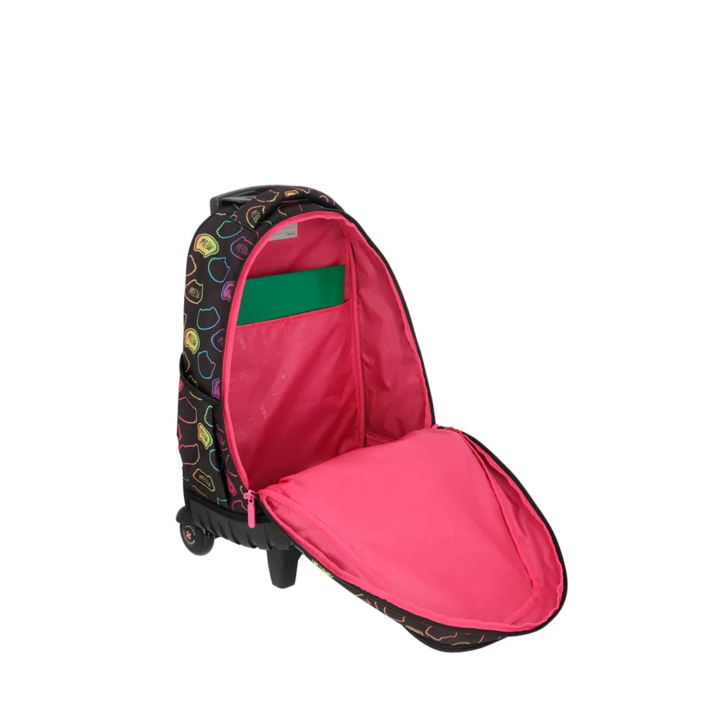 Mochila con ruedas Cross 2.0 negra gato