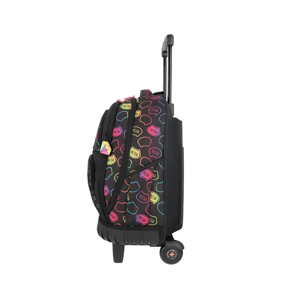 Mochila con ruedas Cross 2.0 negra gato