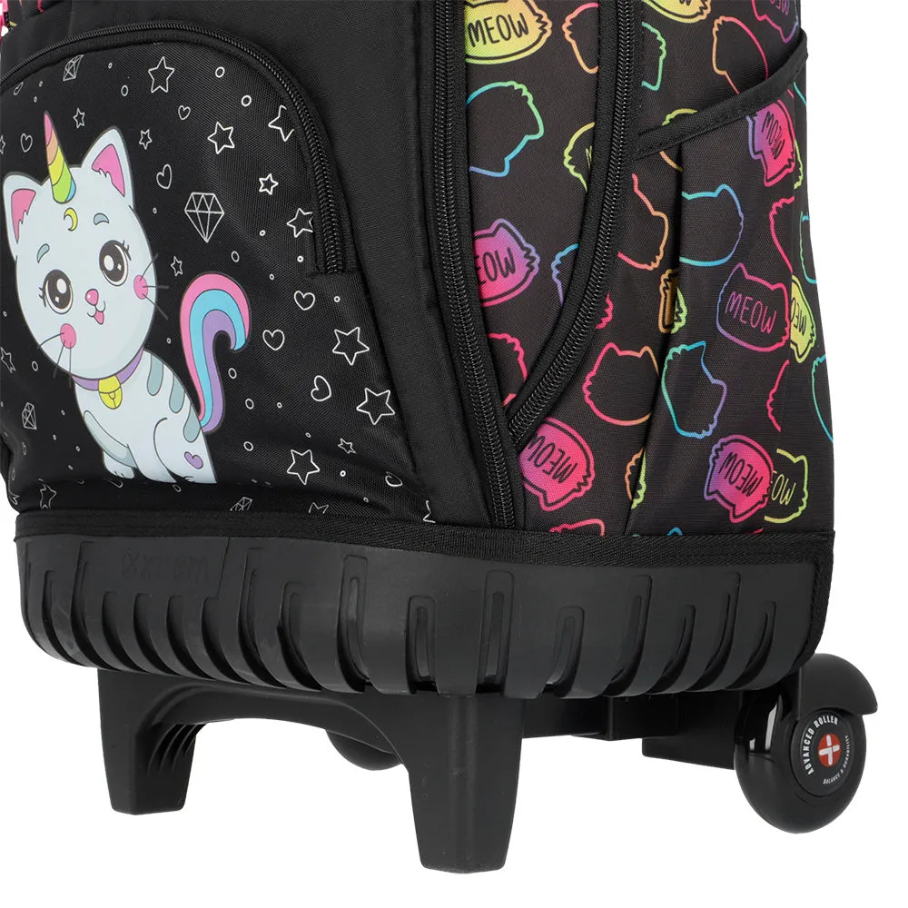 Mochila con ruedas Cross 2.0 negra gato