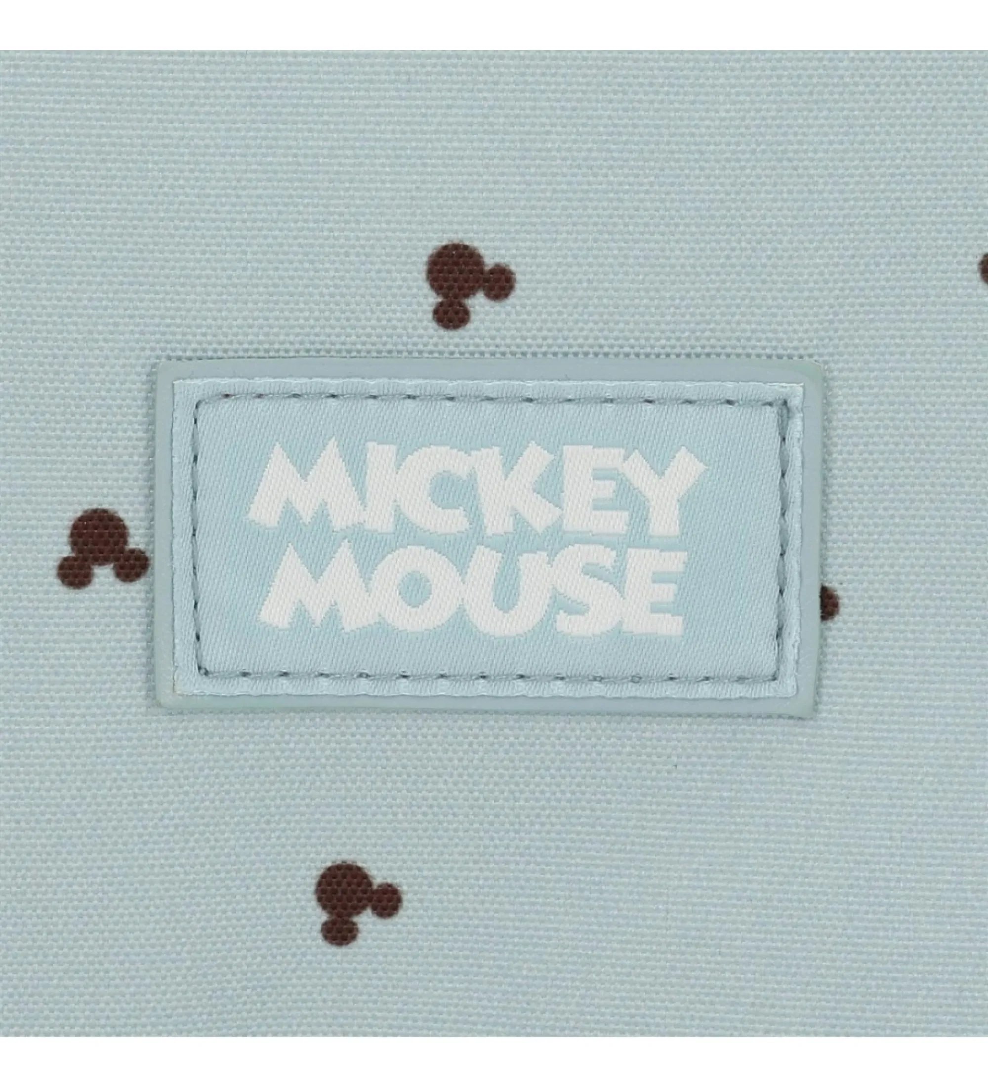 Mochila escolar Mickey y Minnie kisses doble compartimento con carro azul