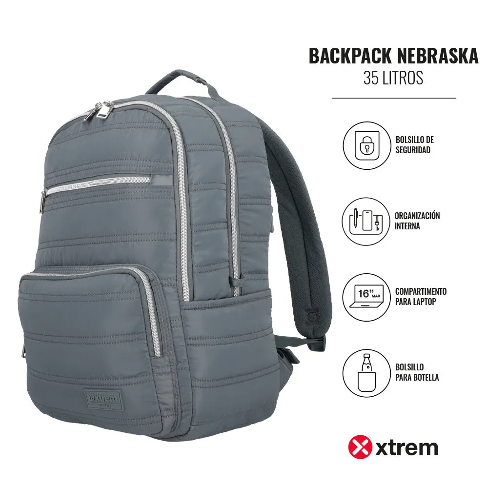 Mochila para laptop Nebraska 16 gris