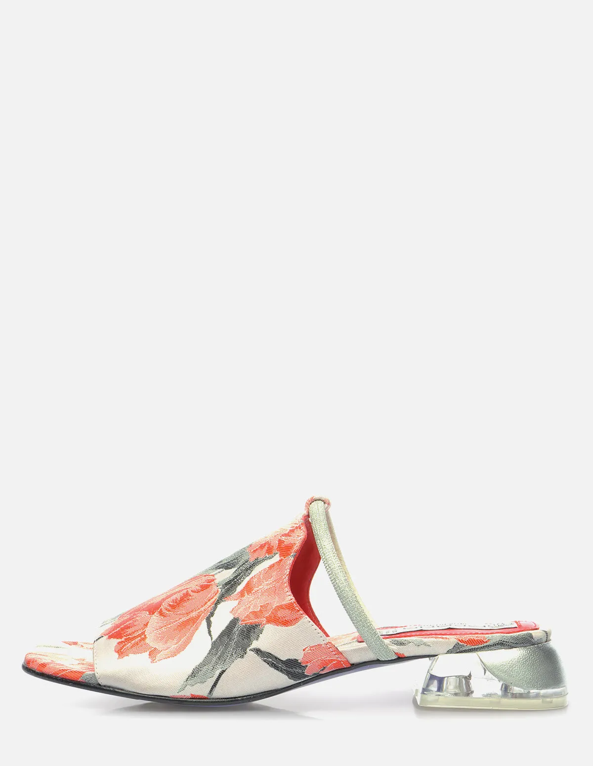 Mule en Textil Floral con Pulsera