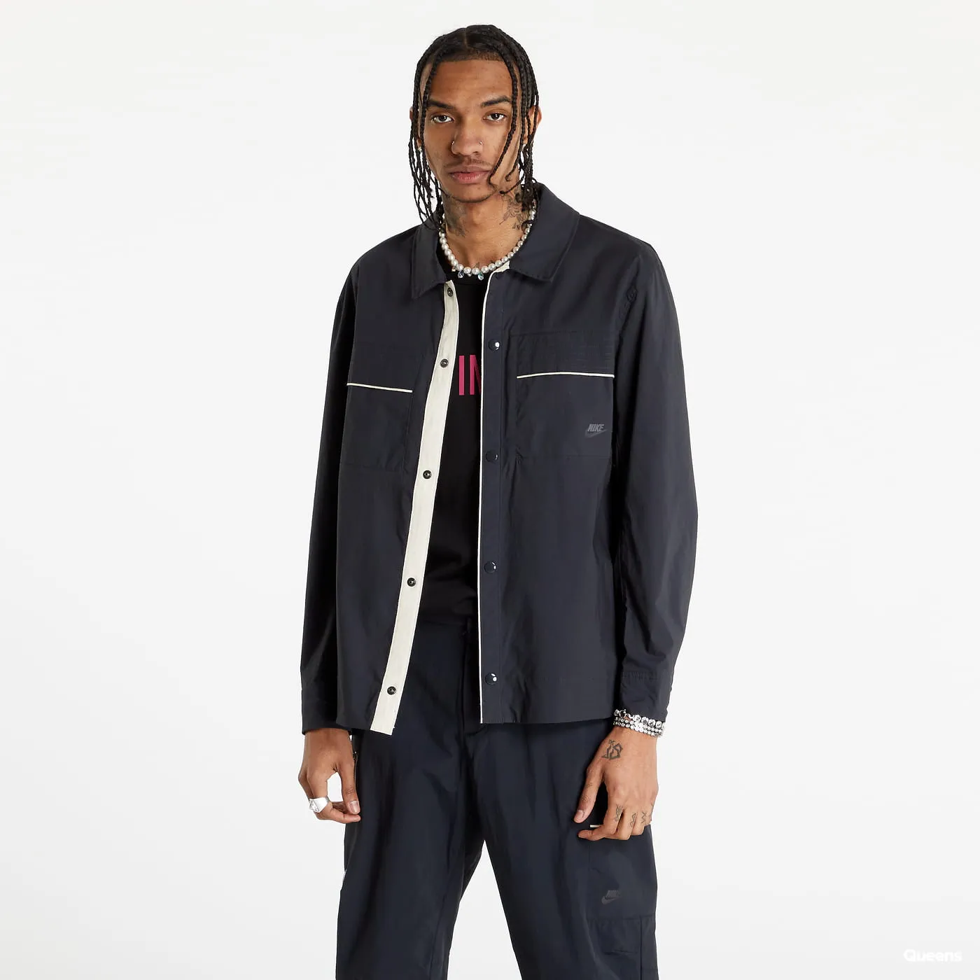 NIKE STYLE ESSENTIALS WOVEN BUTTONUP TOP