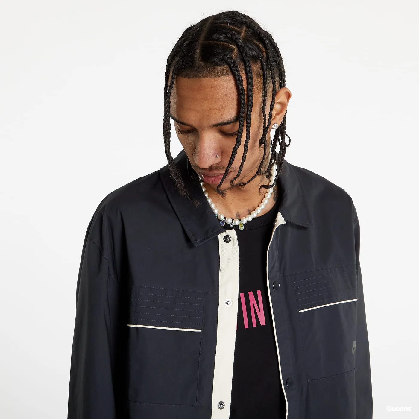 NIKE STYLE ESSENTIALS WOVEN BUTTONUP TOP