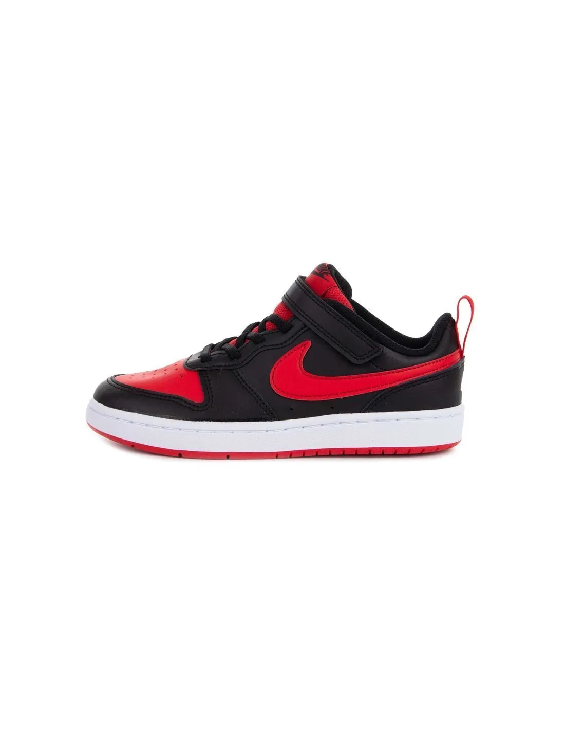 NIKE  ZAPATILLAS NEGRO Y ROJO COURT BOROUGH LOW 2 (PSV) NIñO/A