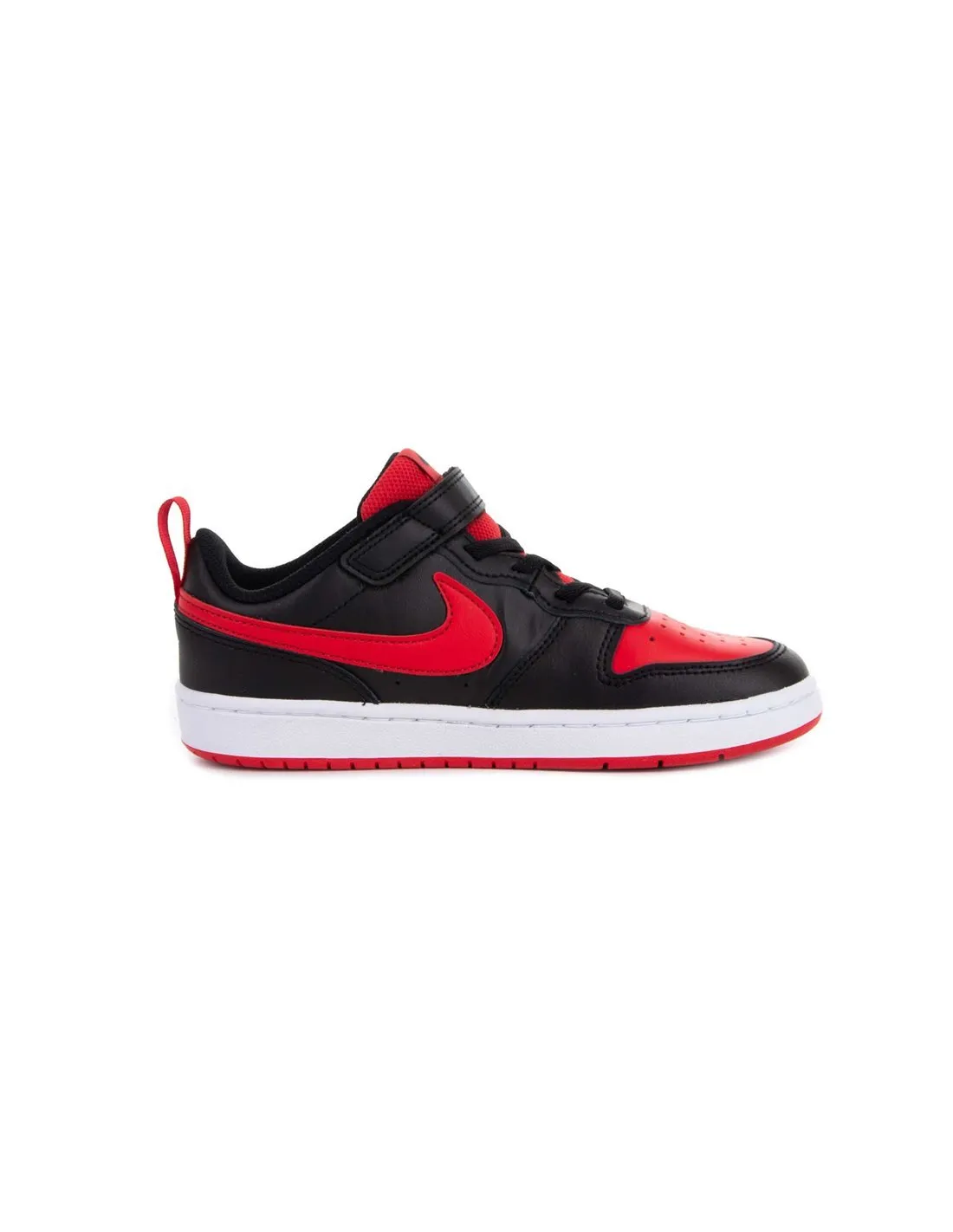 NIKE  ZAPATILLAS NEGRO Y ROJO COURT BOROUGH LOW 2 (PSV) NIñO/A