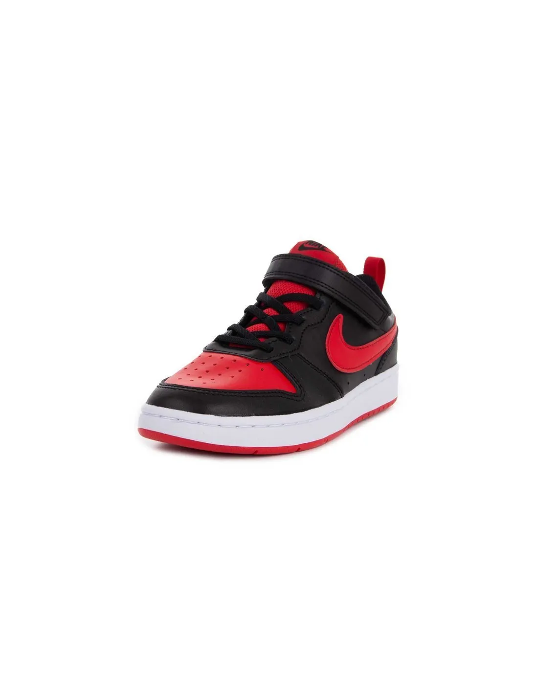 NIKE  ZAPATILLAS NEGRO Y ROJO COURT BOROUGH LOW 2 (PSV) NIñO/A