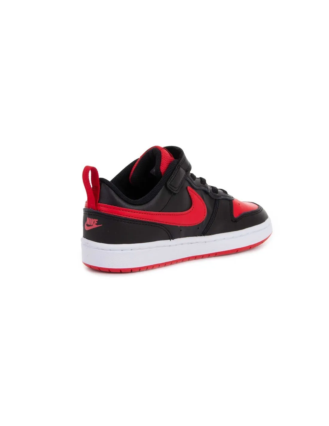 NIKE  ZAPATILLAS NEGRO Y ROJO COURT BOROUGH LOW 2 (PSV) NIñO/A
