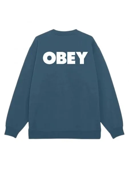 OBEY Sudadera Bold Box Fit Premium Hombre Cornet Blue