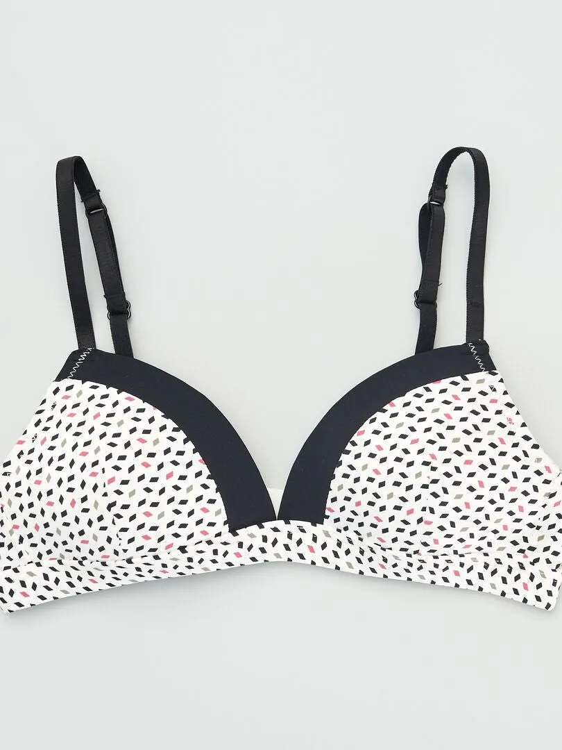 PACK DE 2 SUJETADORES CON ESTAMPADO  NEGRO/BLANCO