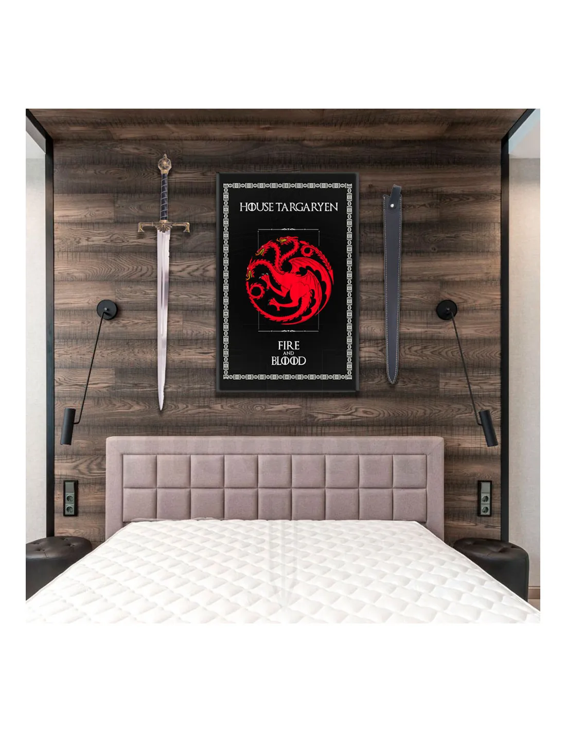 Pack estandarte + Espada de Viserys Targaryen, Juego de Tronos