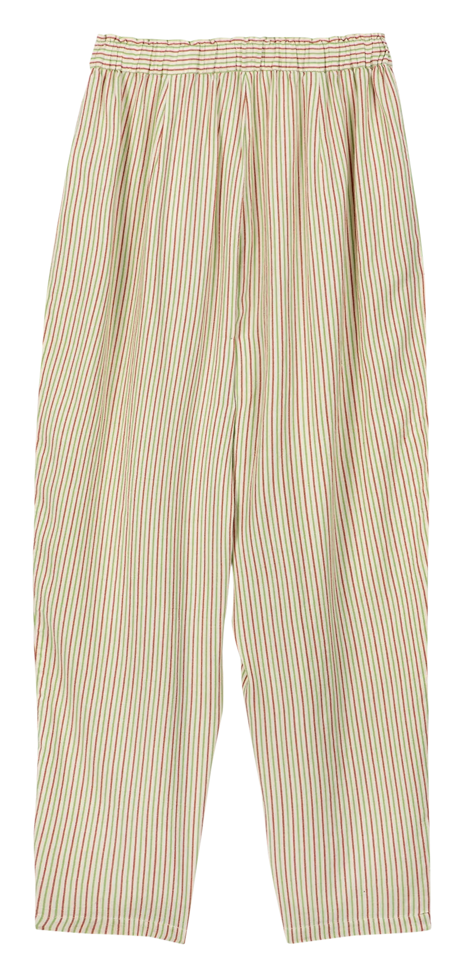 Pantalón ancho de rayas en blanco