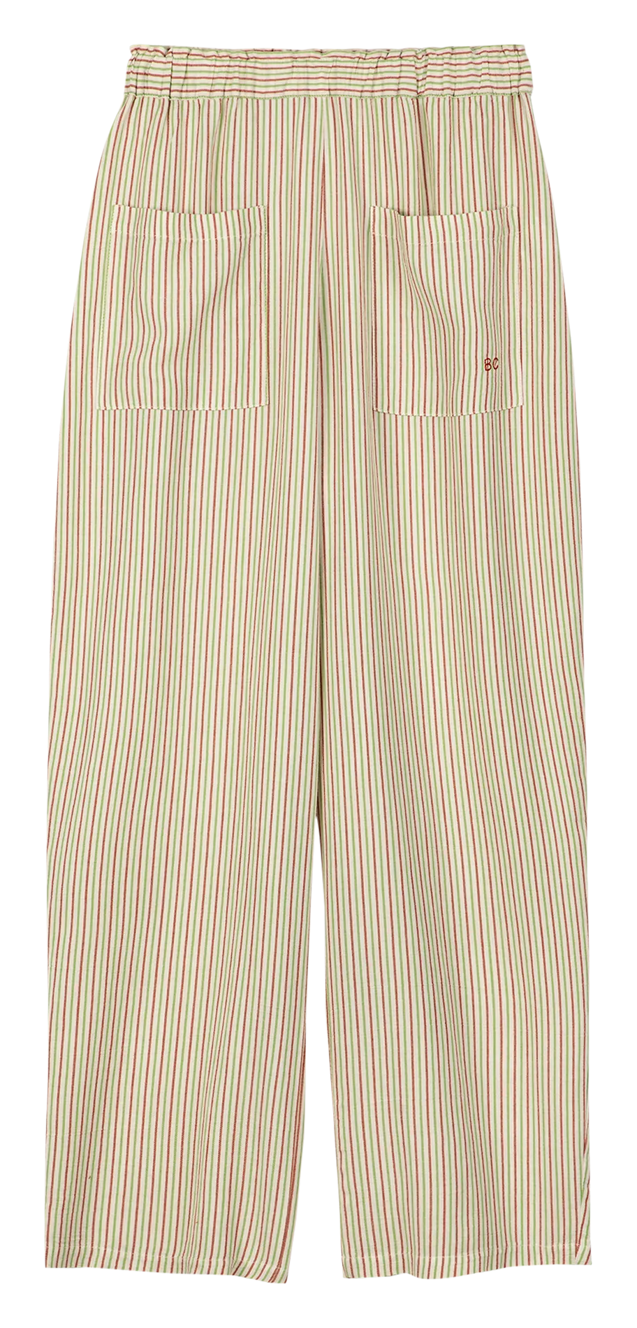 Pantalón ancho de rayas en blanco