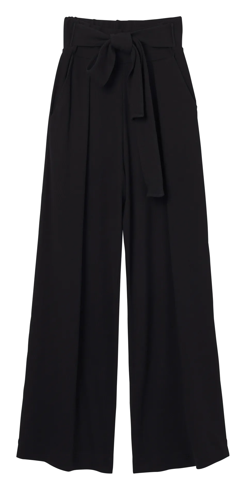 Pantalón ancho de tiro alto en negro