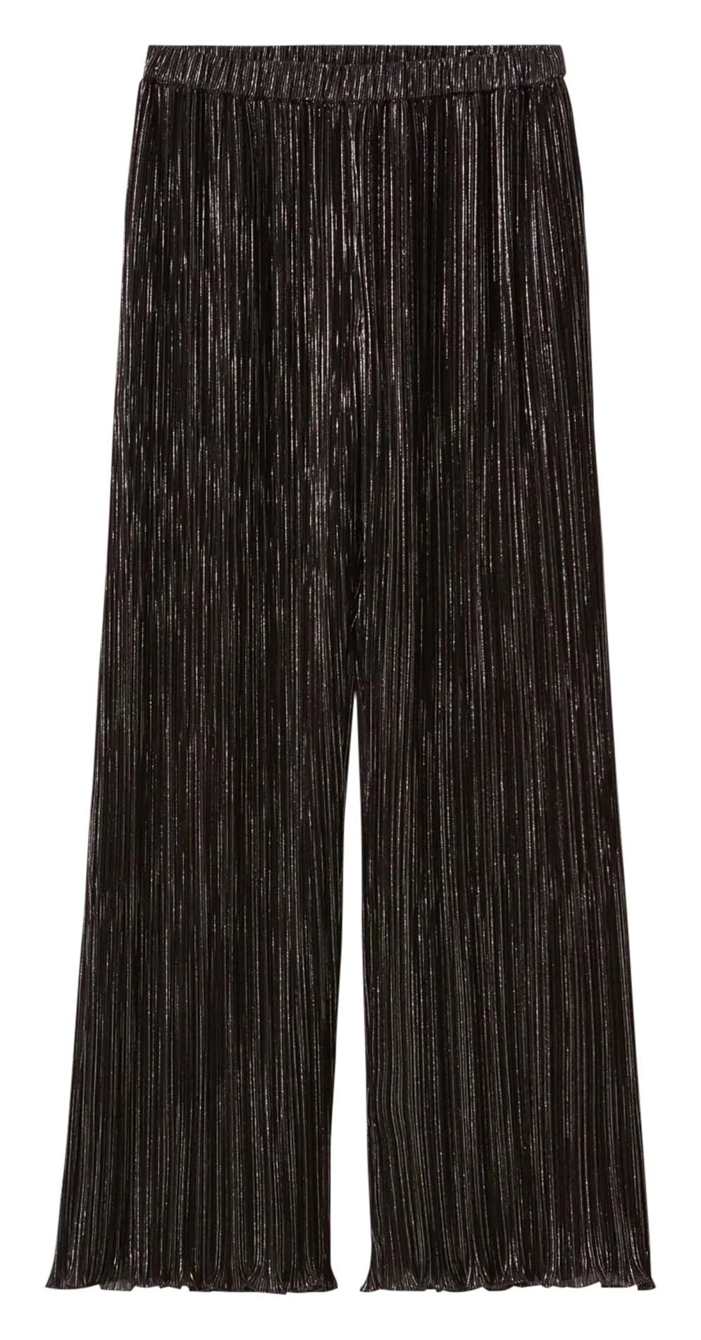 Pantalón ancho plisado en negro