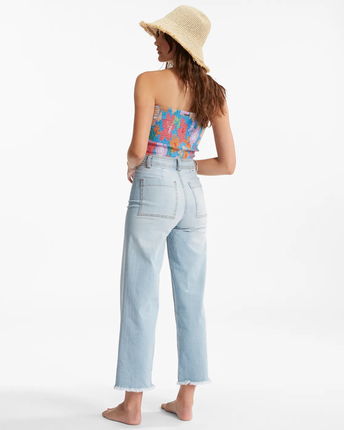 Pantalón BILLABONG pata ancha y cintura alta para Mujer Free Fall Indigo WASHED DENIM Ref. C3PN04BIP2 azul tejano