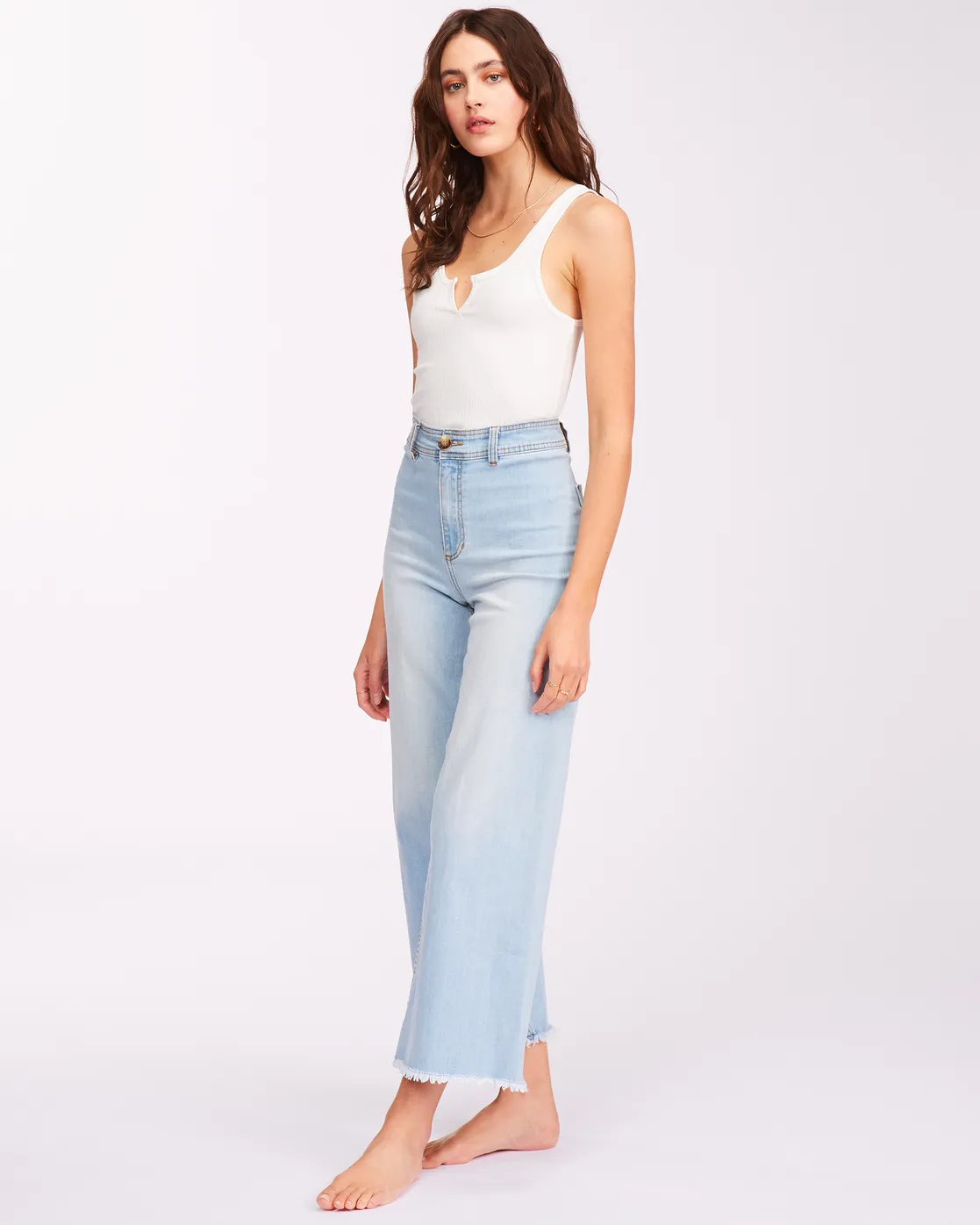 Pantalón BILLABONG pata ancha y cintura alta para Mujer Free Fall Indigo WASHED DENIM Ref. C3PN04BIP2 azul tejano