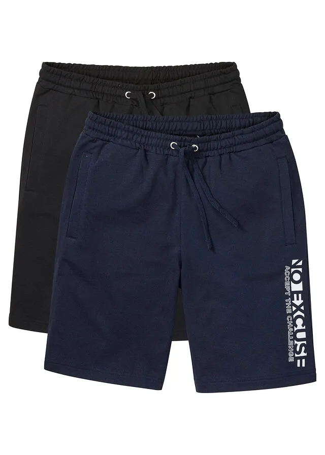 PANTALóN CORTO DE CHáNDAL CON POLIéSTER RECICLADO (2 UNIDADES) NEGROAZUL MARINO