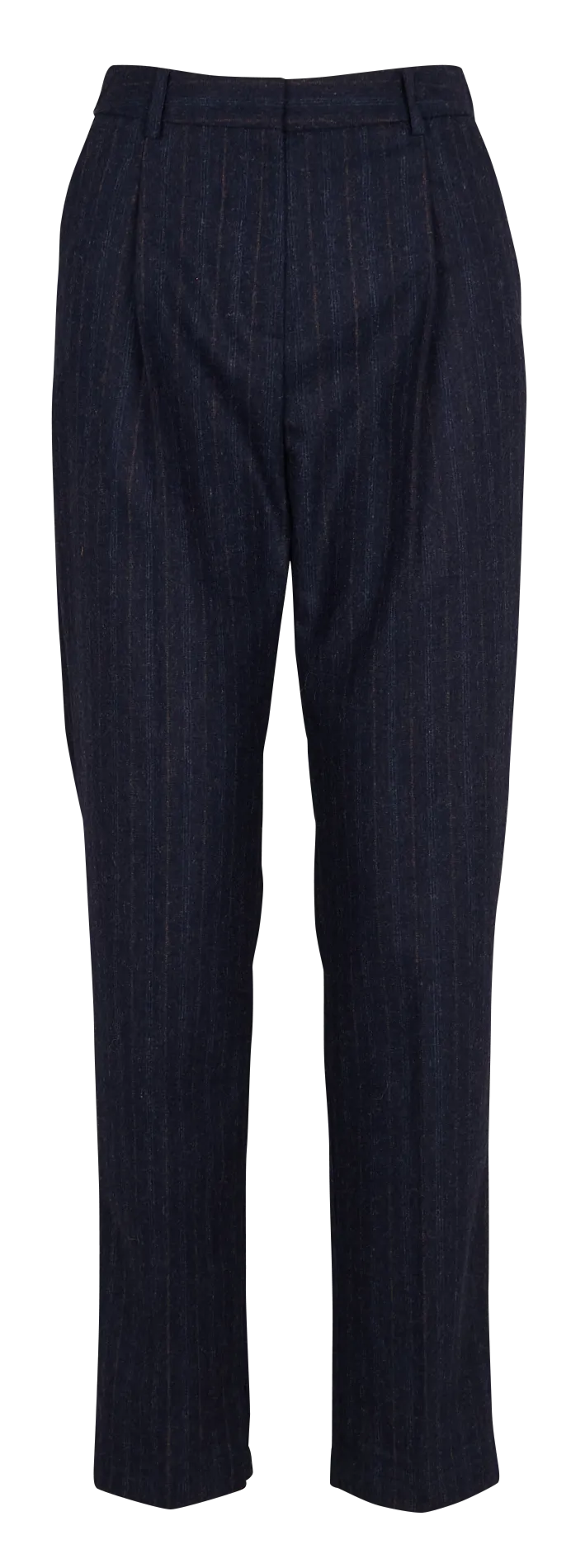 Pantalón de lana recto de rayas en azul