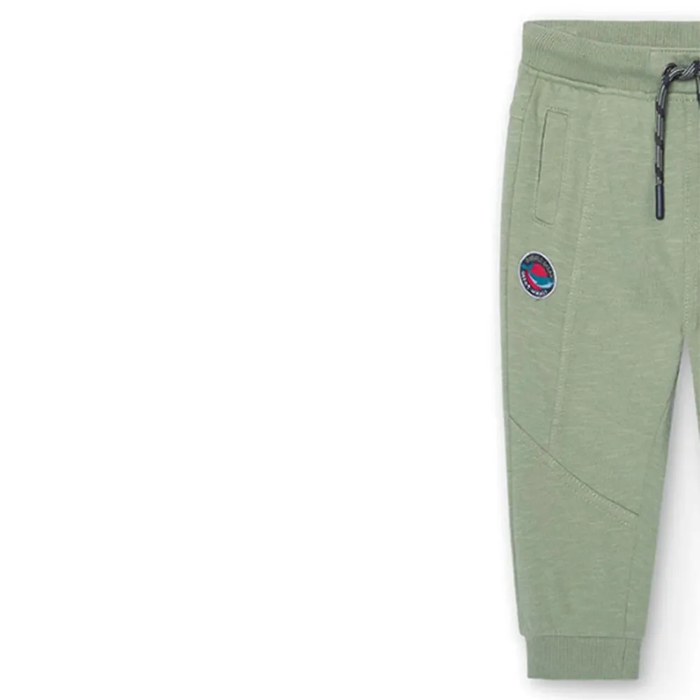 Pantalón felpa flamé de bebé niño Boboli 318013 VERDE CORDONETS