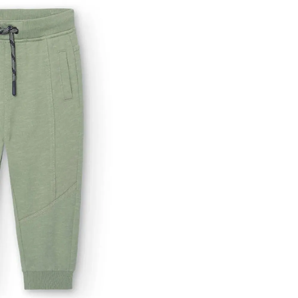 Pantalón felpa flamé de bebé niño Boboli 318013 VERDE CORDONETS