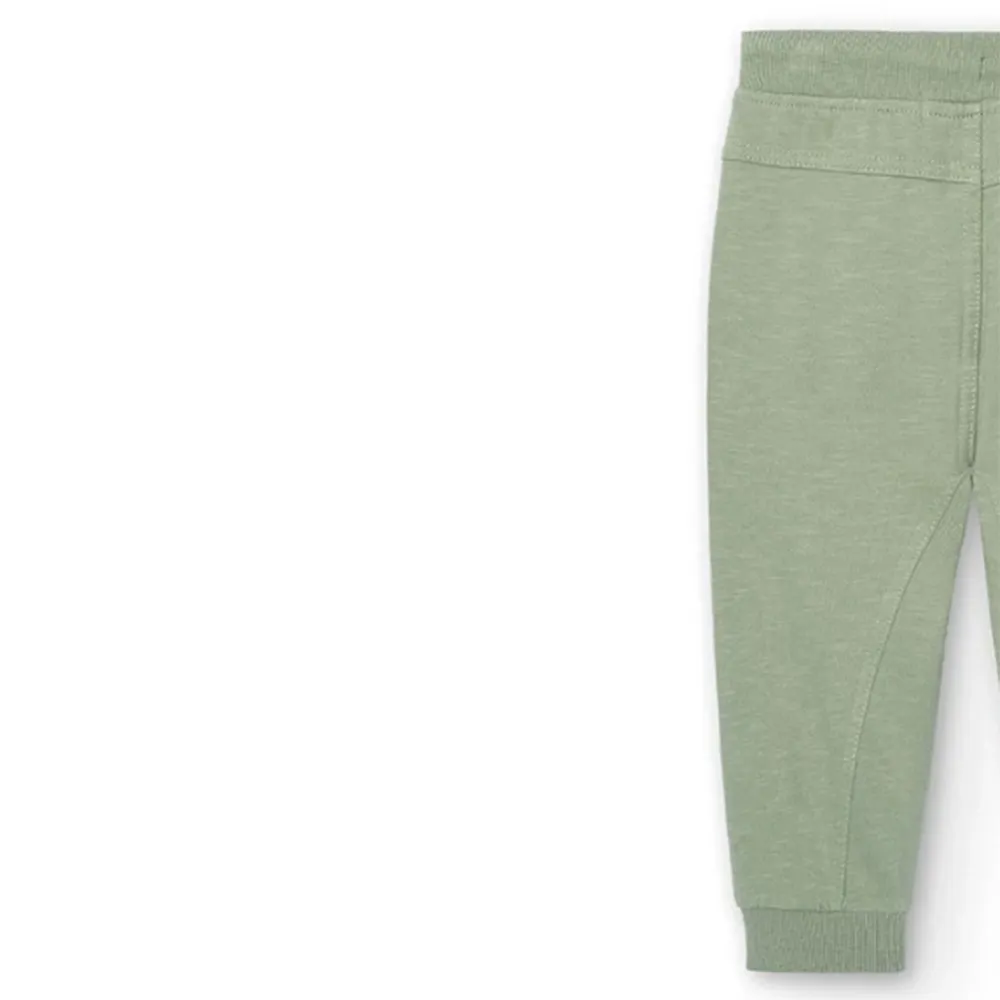Pantalón felpa flamé de bebé niño Boboli 318013 VERDE CORDONETS