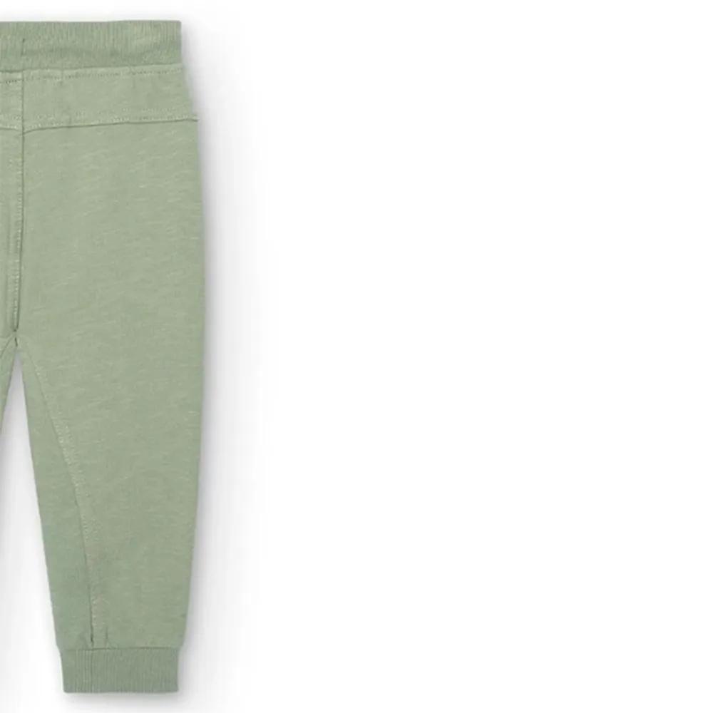 Pantalón felpa flamé de bebé niño Boboli 318013 VERDE CORDONETS
