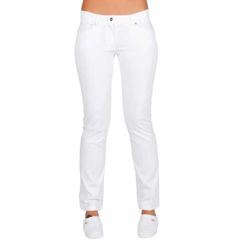 PANTALóN LABORAL ELáSTICO BLANCO DE MUJER CON BOLSILLOS  GARY'S