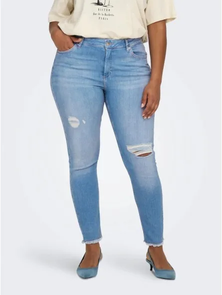 Pantalón vaquero skinny con rotos, Only Carmakoma