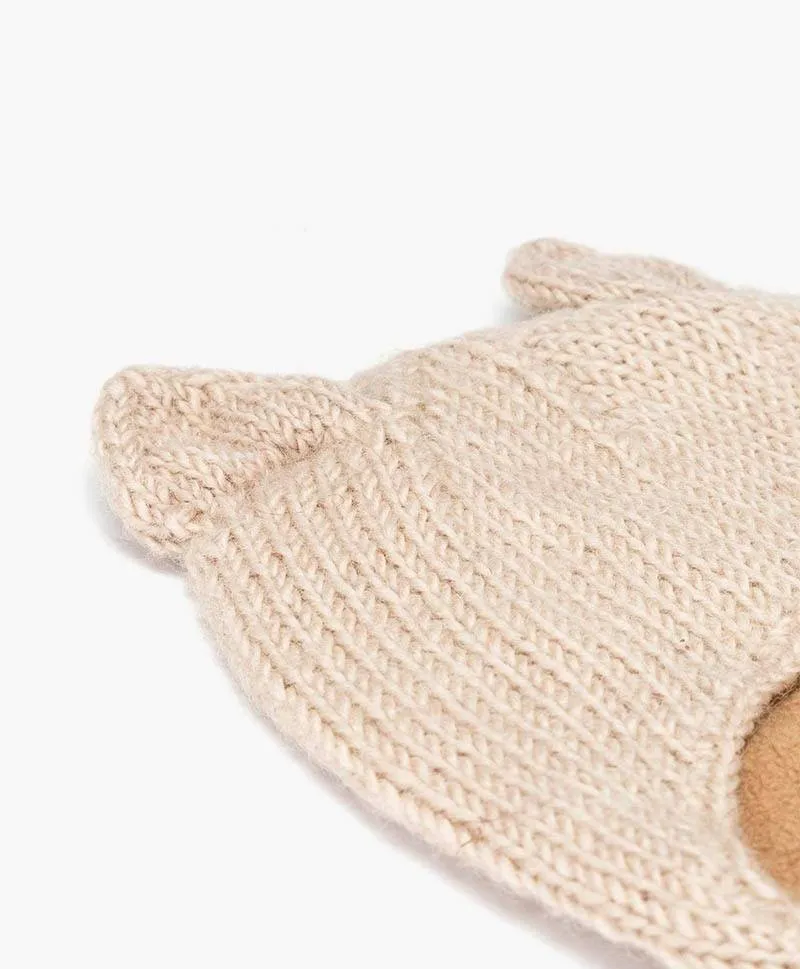 Pasamontañas Artesanal Infantil León Beige