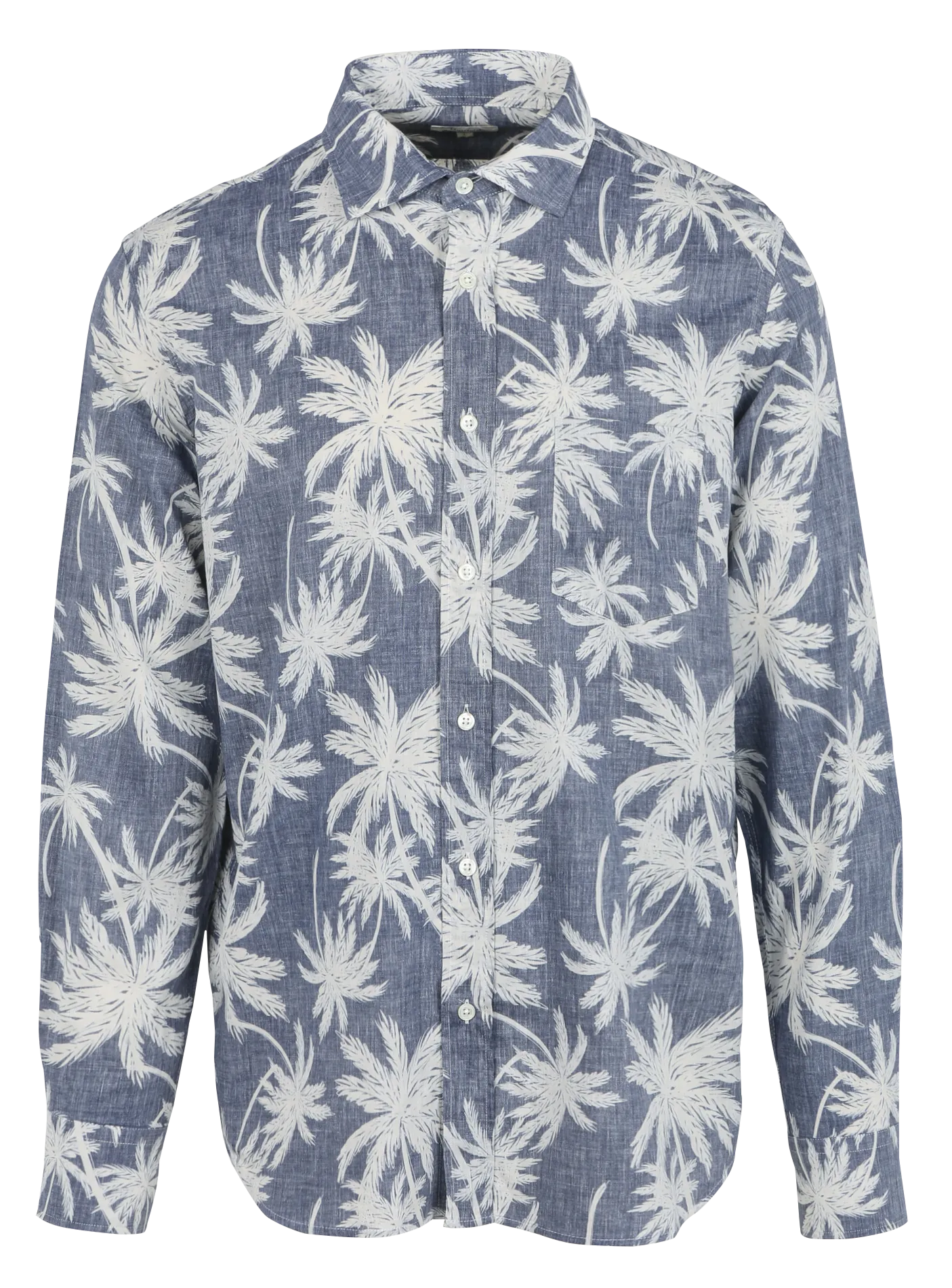 PAUL  CAMISA REGULAR FIT CON ESTAMPADO DE PALMERAS EN ALGODóN EN AZUL