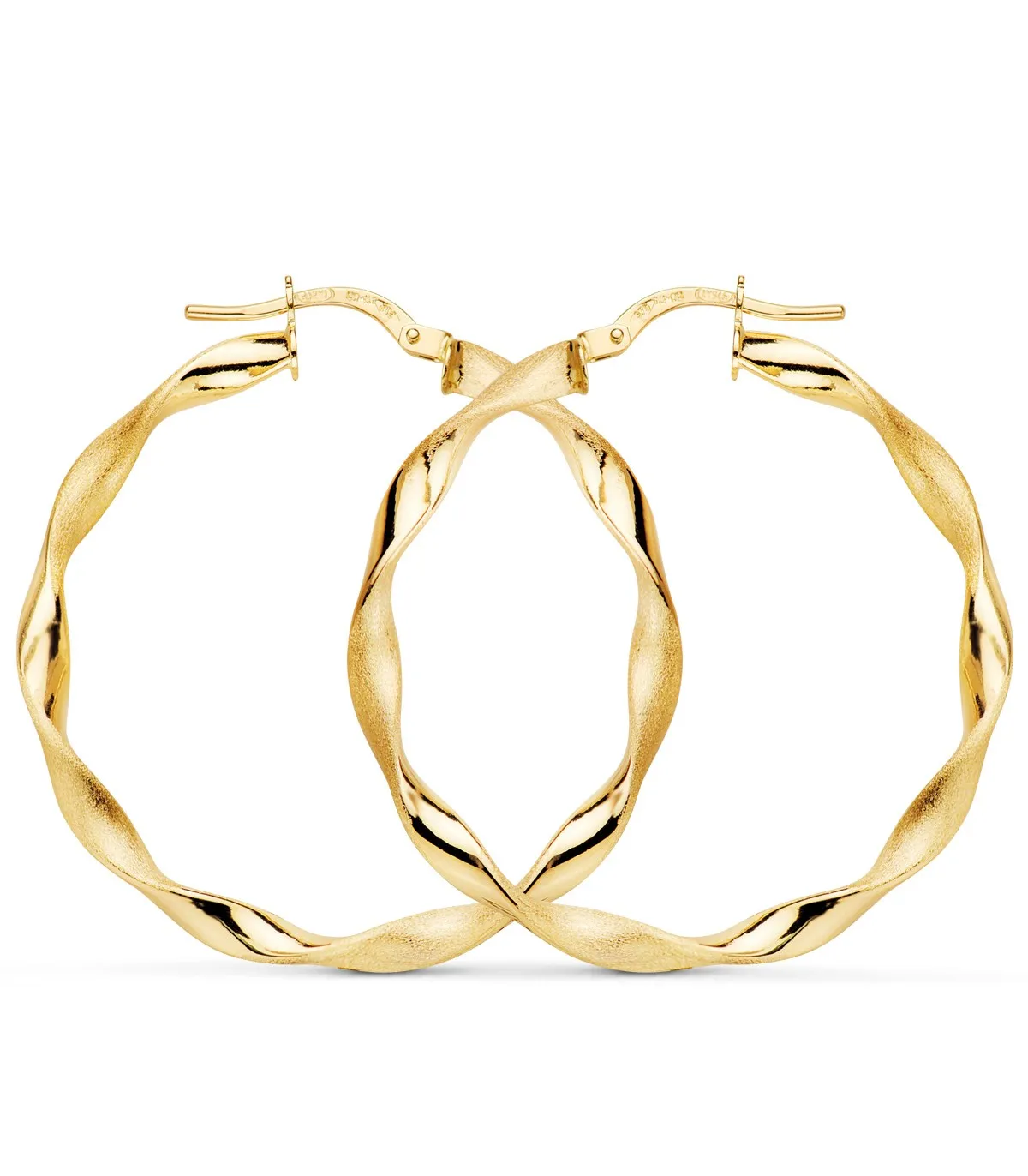 Pendientes Aros Oro 9K 35 mm Gallonados