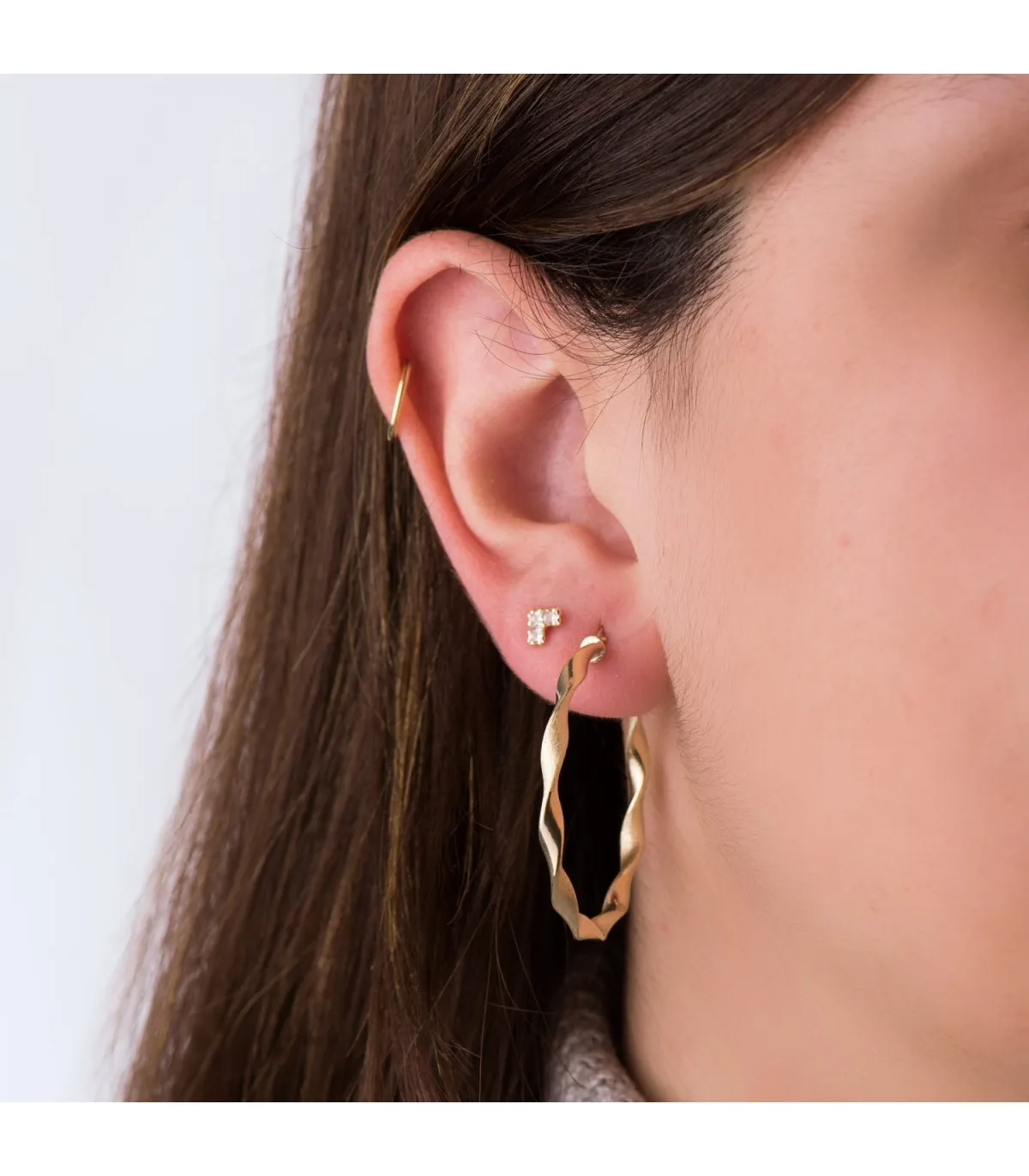 Pendientes Aros Oro 9K 35 mm Gallonados