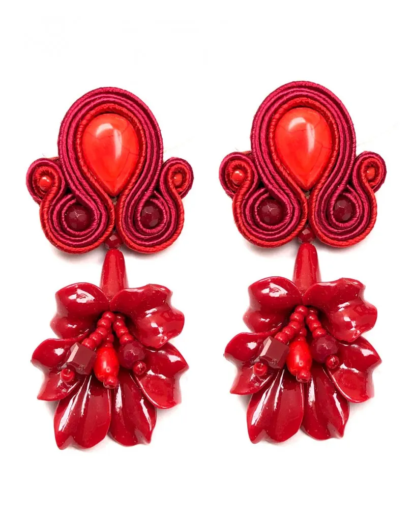 PENDIENTES LARGOS ROJOS CON LOS QUE LUCIR TU TRAJE DE FLAMENCA