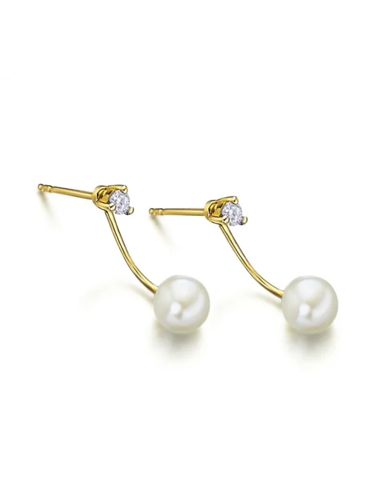 Pendientes Mujer Oro 18k Lecarre Perlas y Diamantes