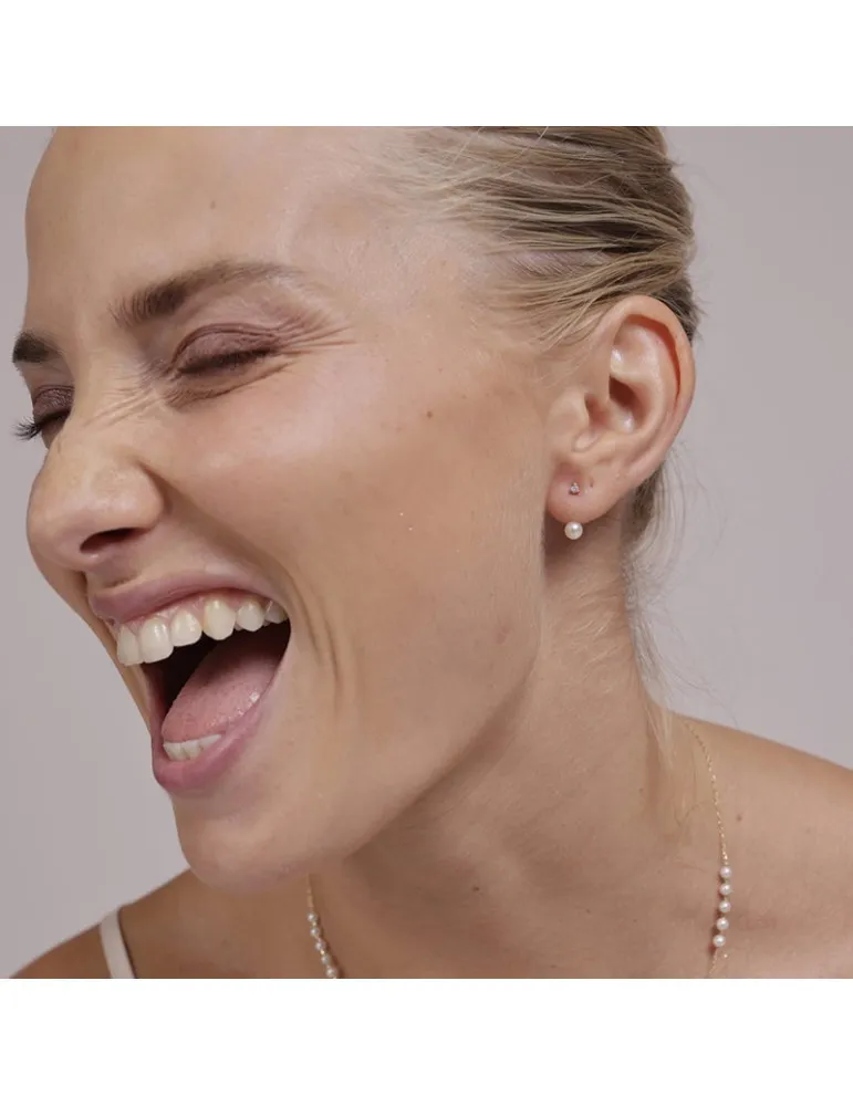 Pendientes Mujer Oro 18k Lecarre Perlas y Diamantes