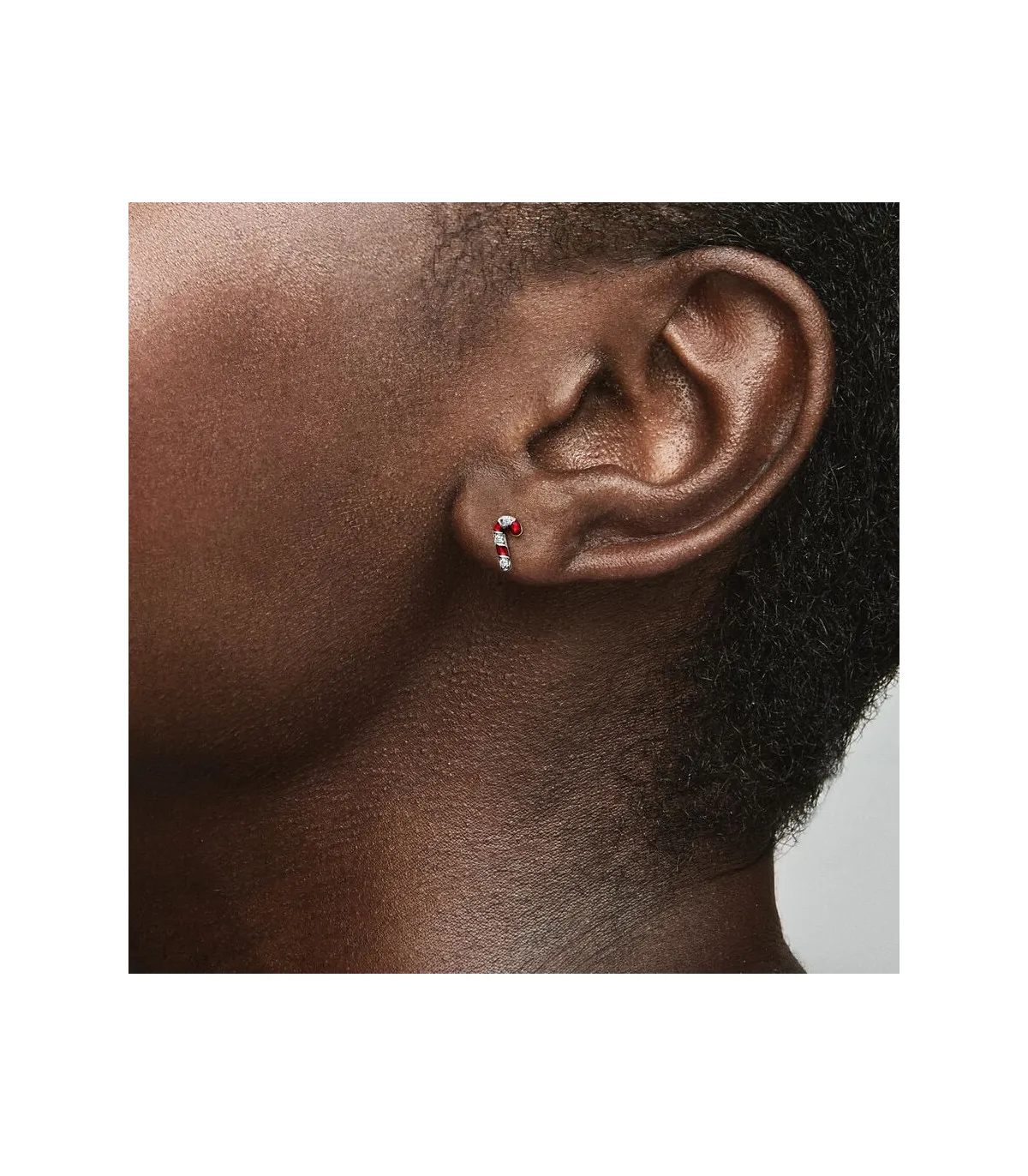 PENDIENTES PANDORA DE BOTóN BASTóN DE CARAMELO ROJO BRILLANTE  292996C01