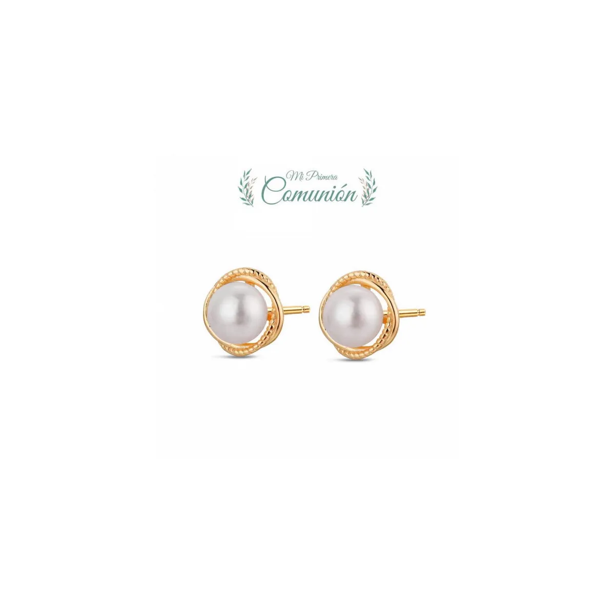 PENDIENTES PERLA PLATA DORADA  JOYAS DE IRENE