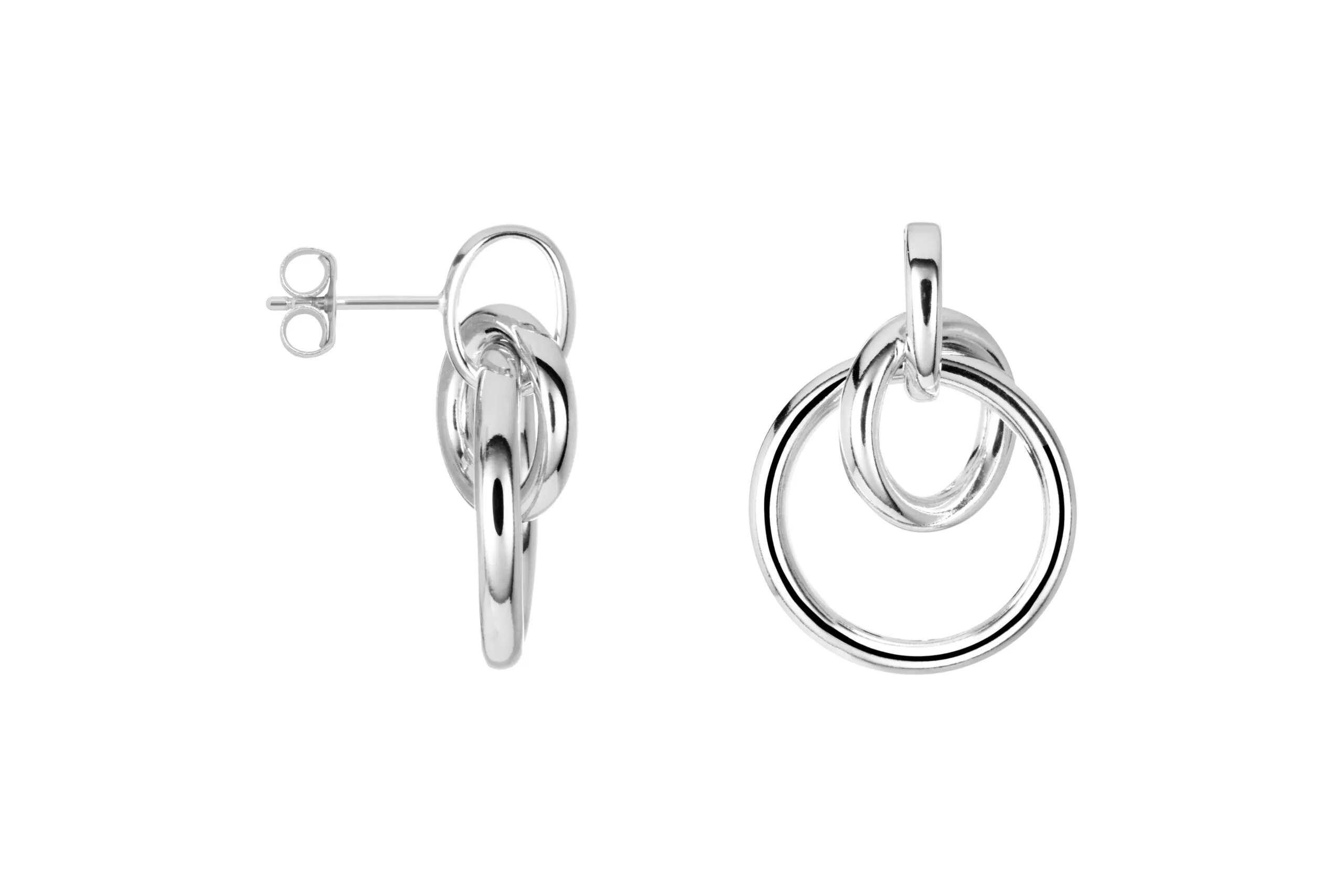 Pendientes Plata Aros Entrelazados