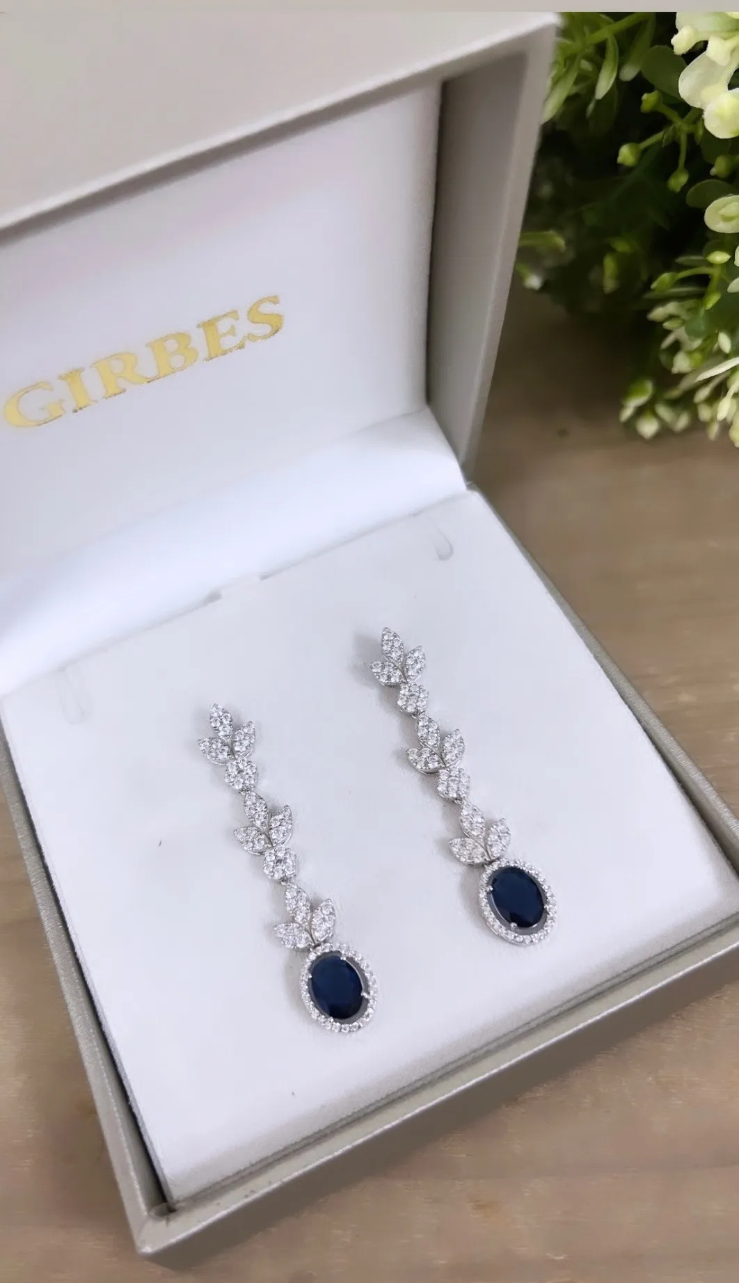 Pendientes Plata con Circonitas y Zafiros