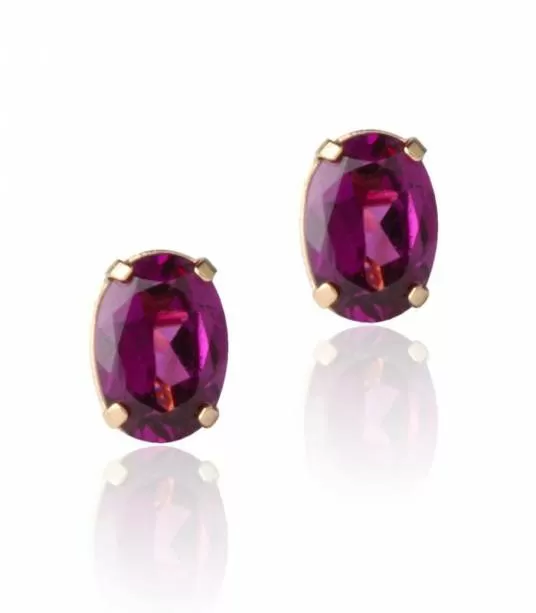 Pendientes "Candy" Oro 18k y Rodolita