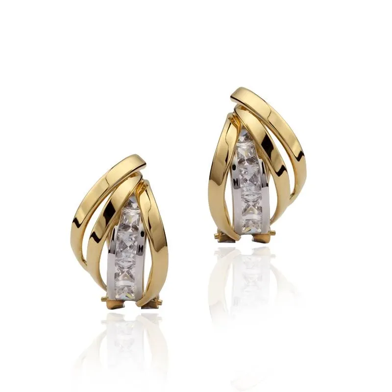 PENDIENTES "HONEY" ORO BICOLOR 18K